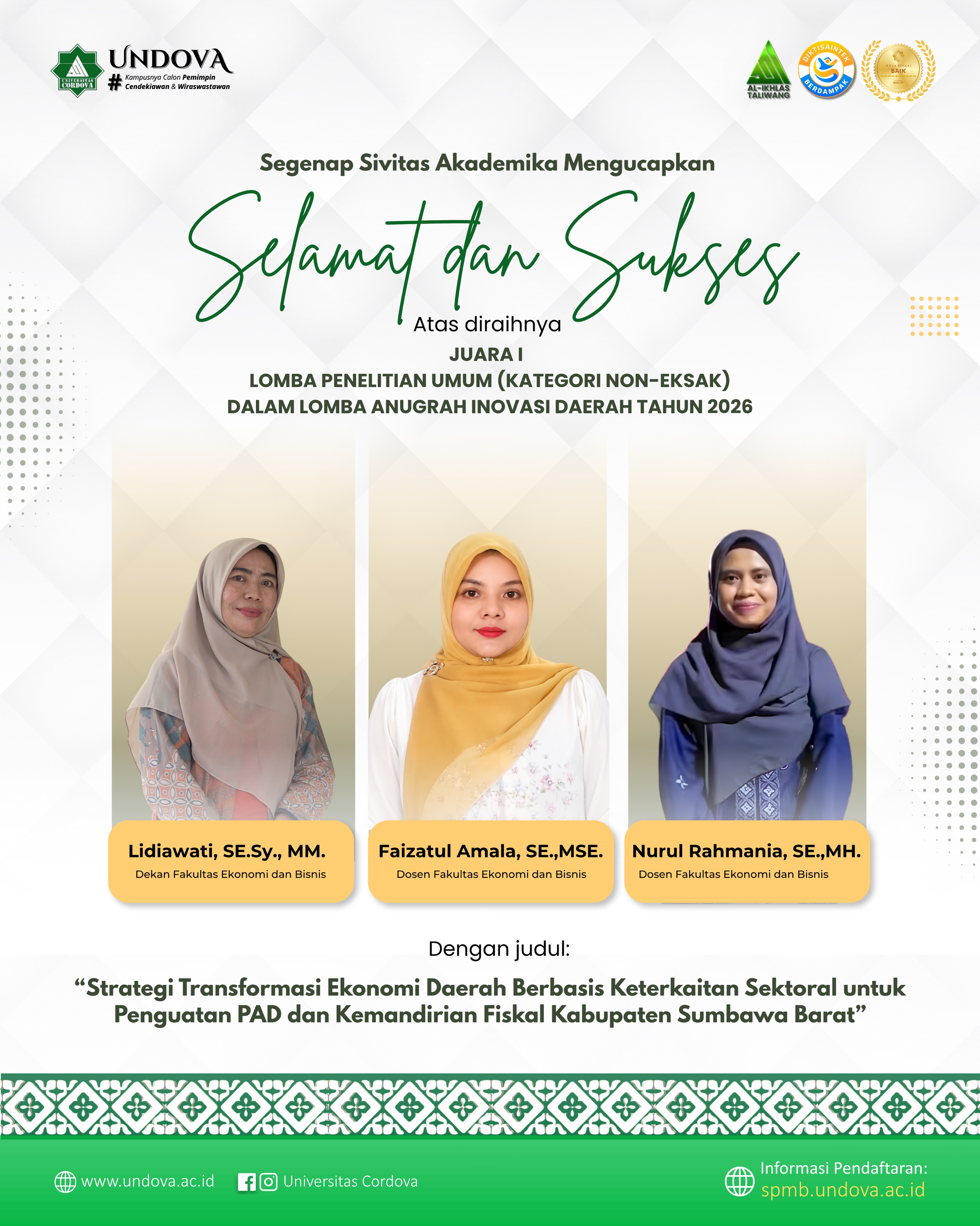SELAMAT DAN SUKSES!