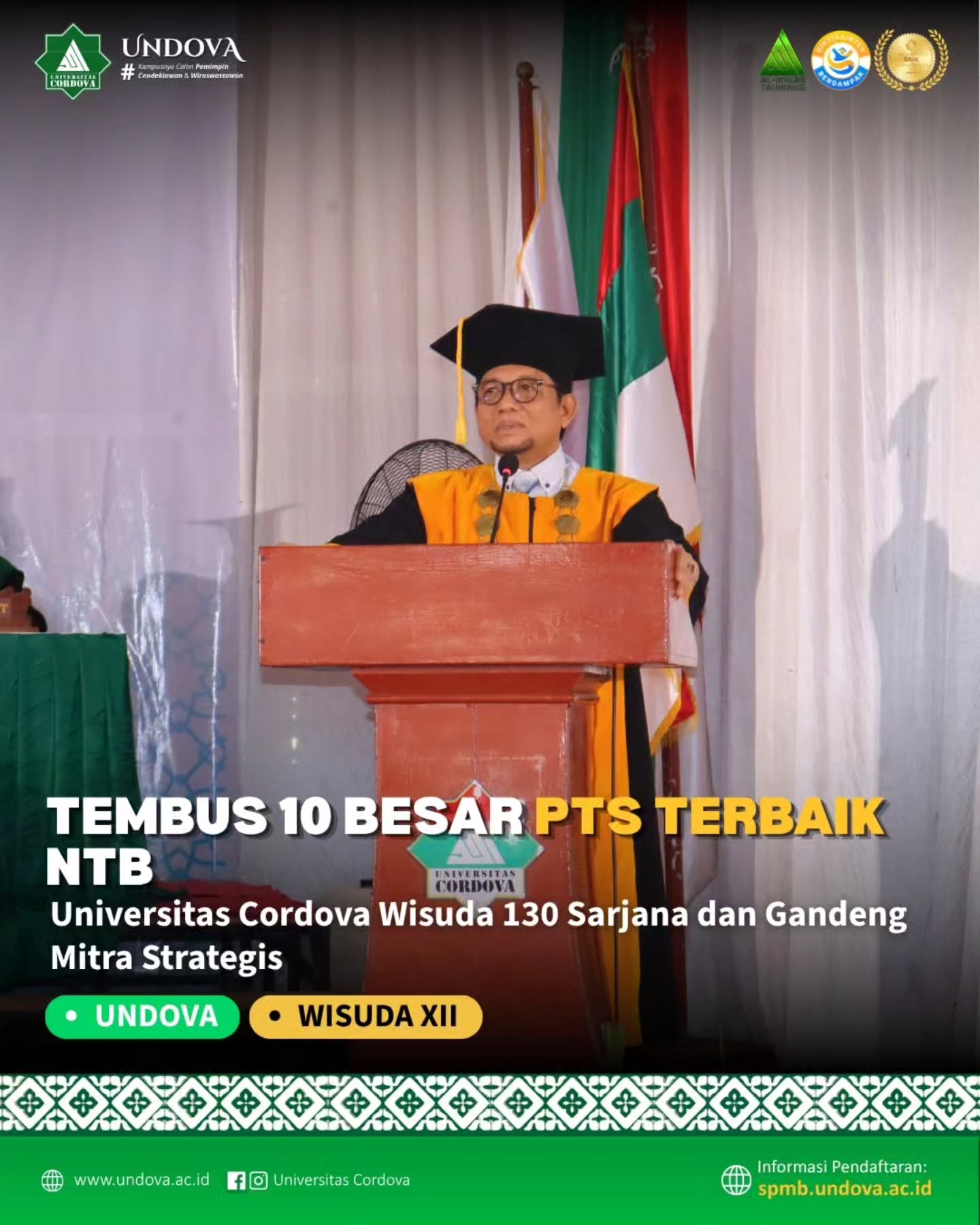 🎓 Tembus 10 Besar PTS Terbaik NTB, Universitas Cordova Wisuda 130 Sarjana!